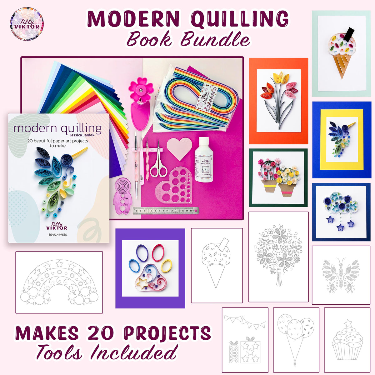 Modern Quilling Book Bundle With Tools – TillyViktor Ltd